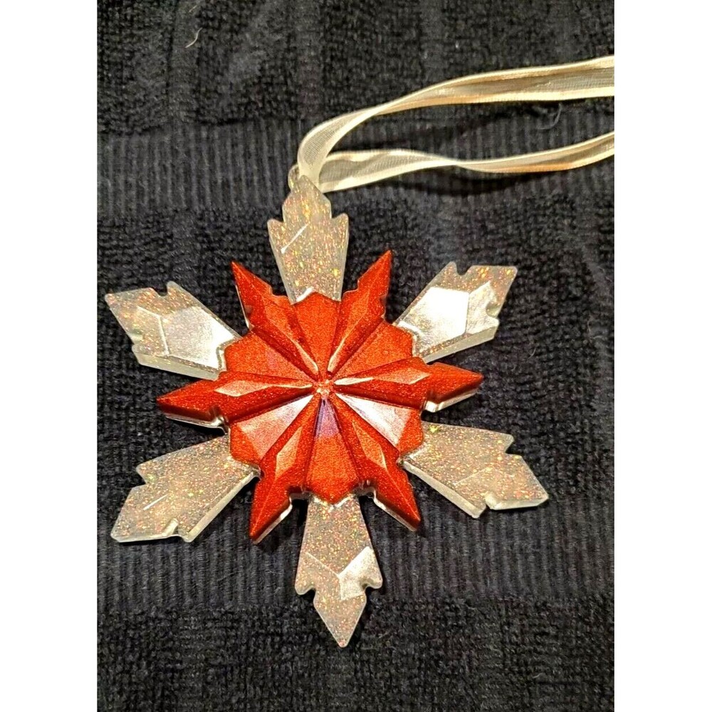 White Crimson Handcrafted Ornament Snowflake Resin Alabama Cougars Texas